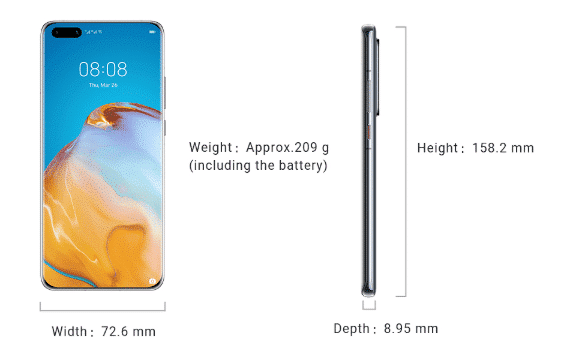 Specs: Huawei P40 series