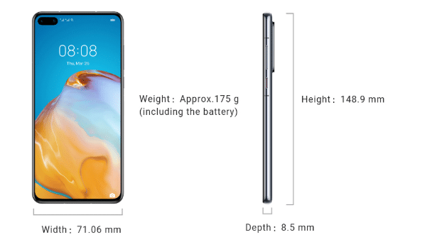 Specs: Huawei P40 series