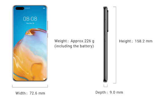 Specs: Huawei P40 series
