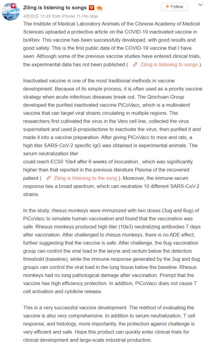 Covid-19 vaccine developed in China said to be able to neutralize 10 viruses