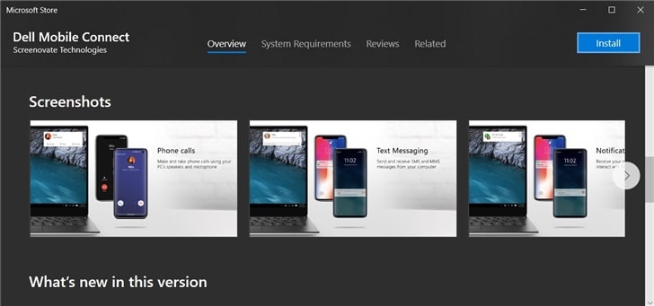 Dell Mobile Connect allows connection of phones with any Windows 10 PC