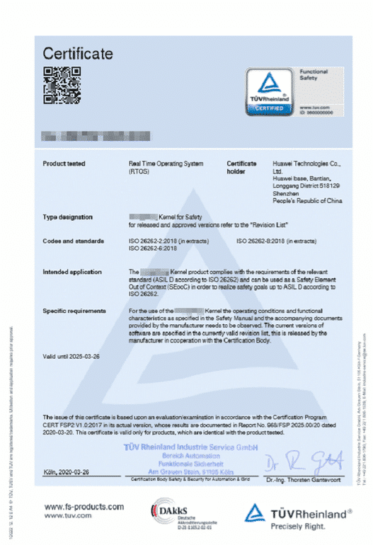 Huawei's Autopilot operating system gets ASIL D certification for first time