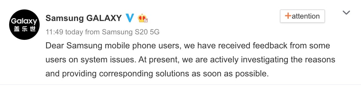 Chinese users say Samsung phone system crashes with black screen, reboot