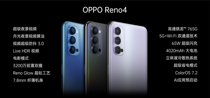 OPPO releases Reno 4 series, prices start from 2,999 yuan