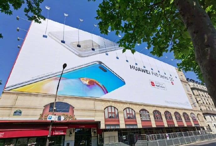 Huawei promotes AppGallery and P40 Pro+ in Paris outdoor ads