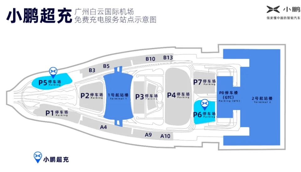 XPeng opens supercharging station at Guangzhou airport